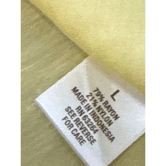 Roz & Ali Yellow Button-Down Blouse With Roll Tab Sleeves L - Picture 4 of 7